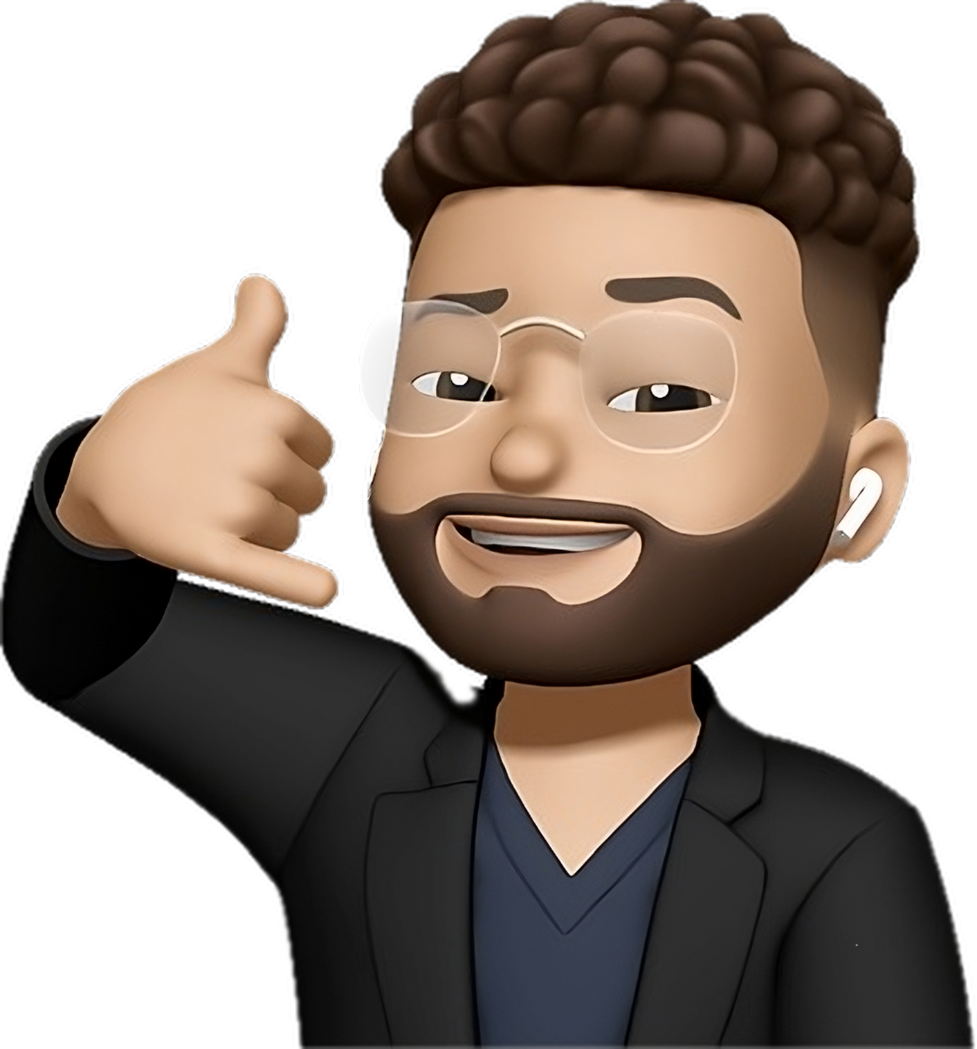 Avatar Animoji d’Abdel, qui fait le geste « appelle-moi »